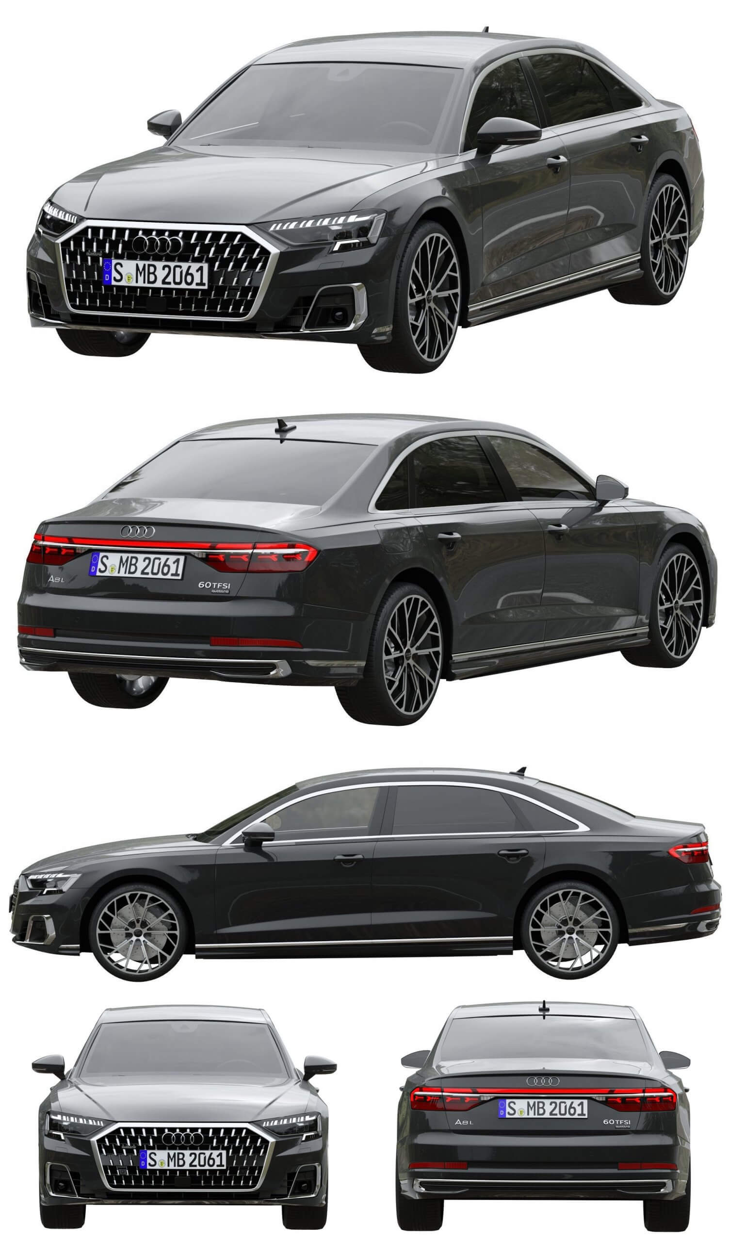 2022奥迪Audi A8 L汽车3D模型（OBJ,FBX,MAX）