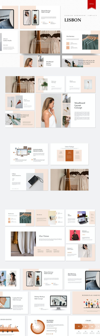 里斯本时尚亮点PPT模版 (PPT,PPTX)