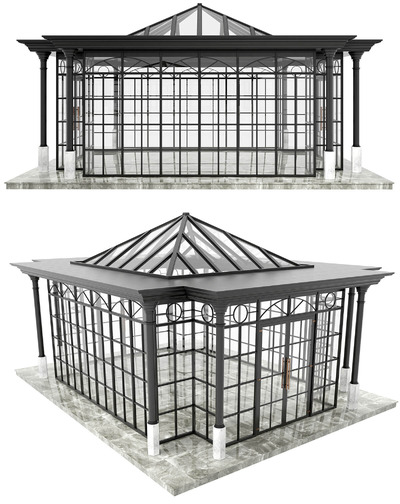玻璃亭子 冬季雨棚3D模型（FBX,MAX）