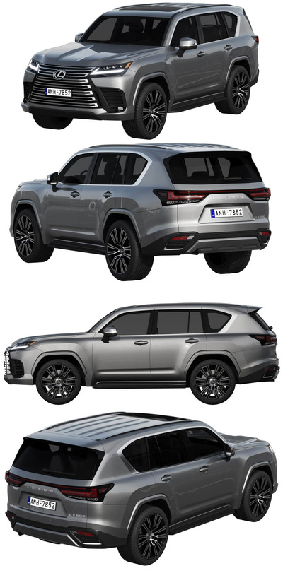 2022雷克萨斯Lexus LX600 SUV汽车3D模型（OBJ,FBX,MAX,C4D,LWO）