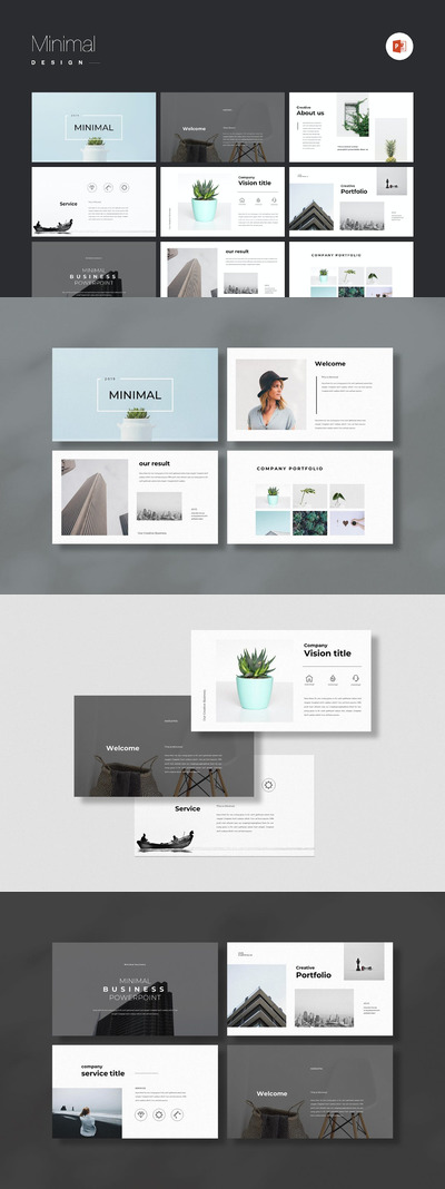 极简主义服务介绍PPT模版 (PPTX)