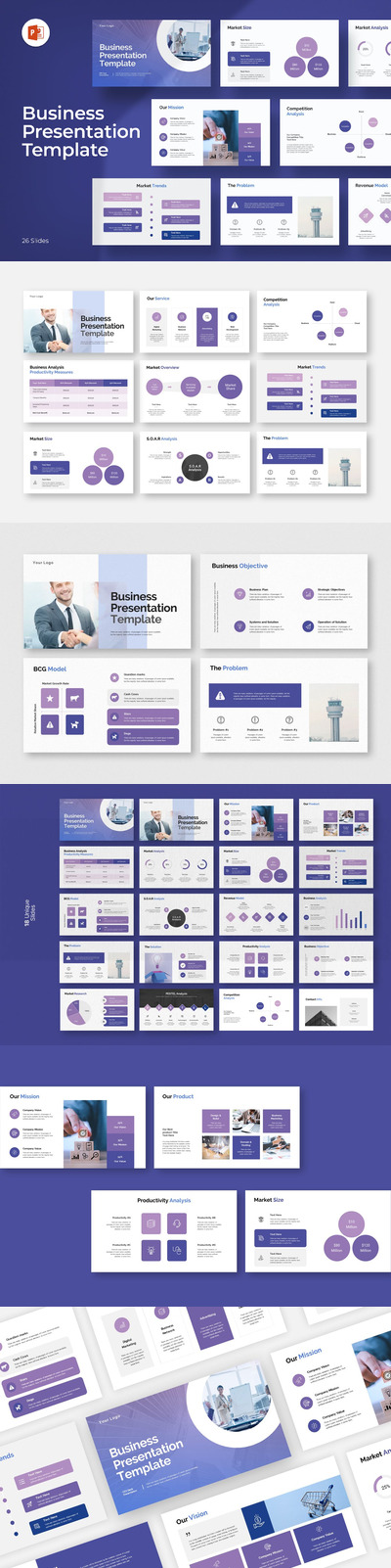 极简主义数据业务计划PPT模版 (PPTX)