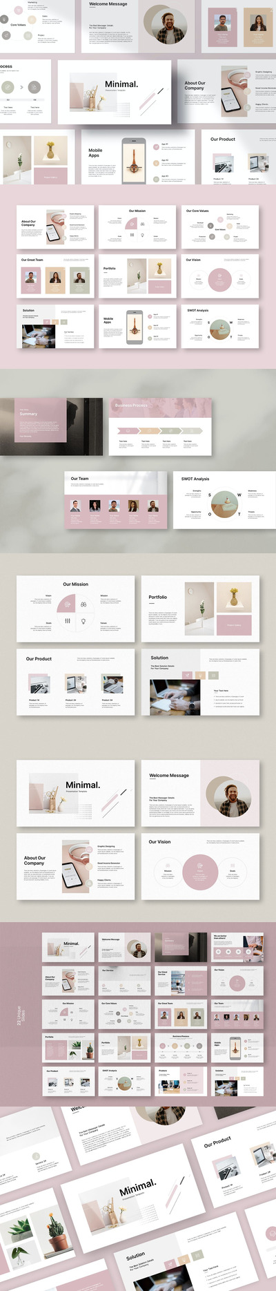 极简主义商业计划营销计划PPT模版 (PPTX)