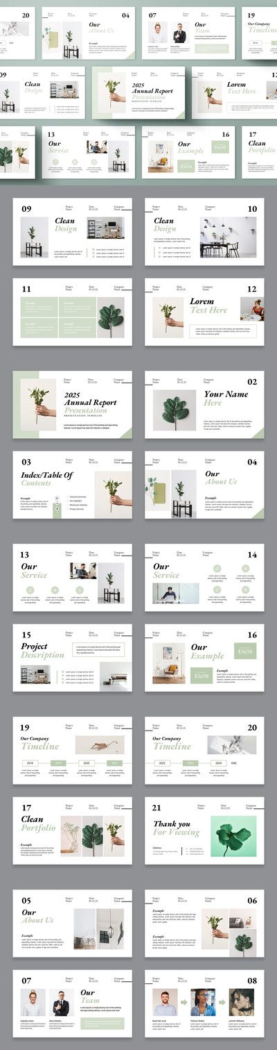 年度报告内容展示PPT模版 (PPTX)