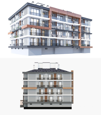 现代高层公寓 住宅楼3D模型（FBX,MAX）