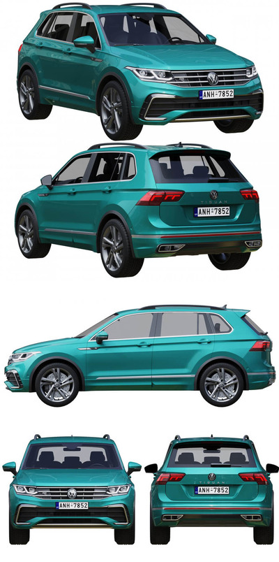 2021大众途观Volkswagen Tiguan SUV汽车3D模型（OBJ,FBX,MAX,C4D,LWO）