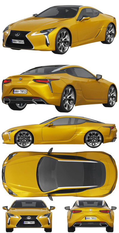 2023雷克萨斯Lexus LC 500跑车3D模型（OBJ,FBX,MAX）