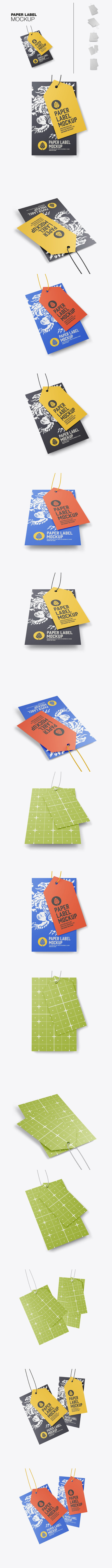 纸质标签实物样机 (PSD)