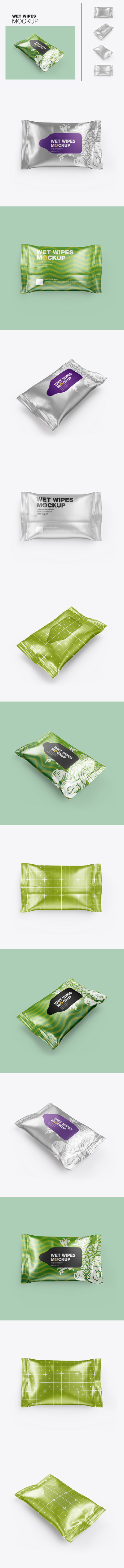 金属湿巾实物套装样机 (PSD)