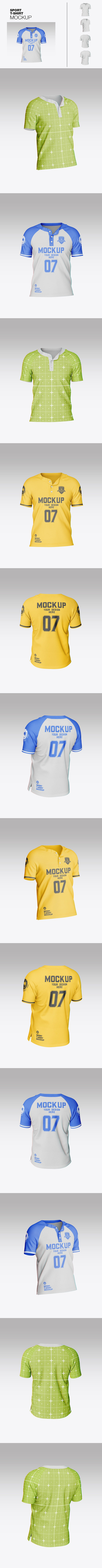 棒球 T恤实物模型样机 (PSD)