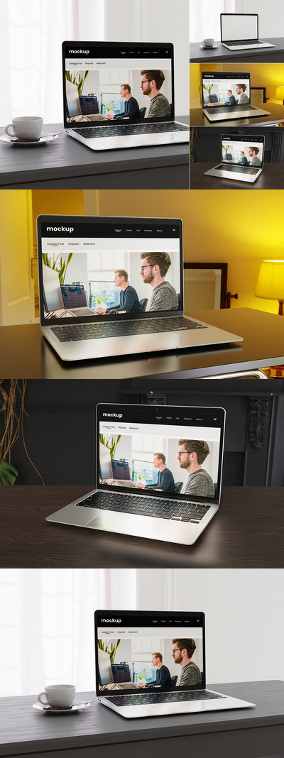 新款Macbook Pro笔记本电脑样机集 (PSD)