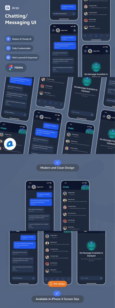 聊天或消息应用App UI Kit (FIG)