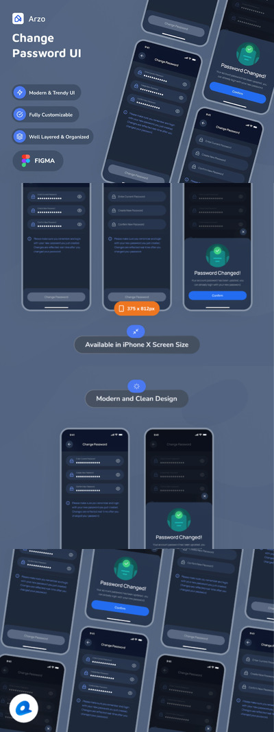 更改密码应用App UI Kit (FIG)