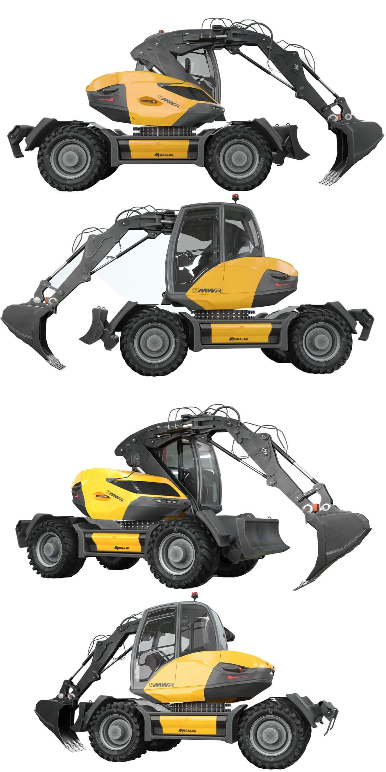 Mecalac 11mwr挖掘机3D模型（OBJ,FBX,MAX）