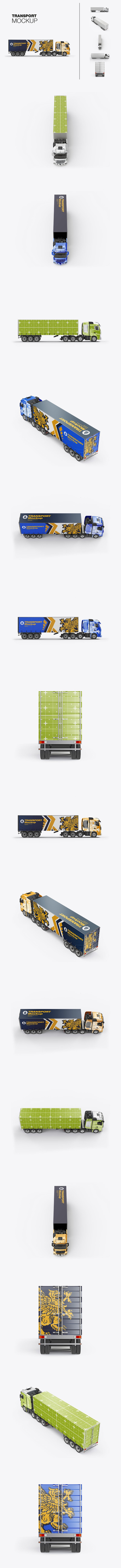 货柜车重型卡车外观油漆喷涂设计样机 (PSD)