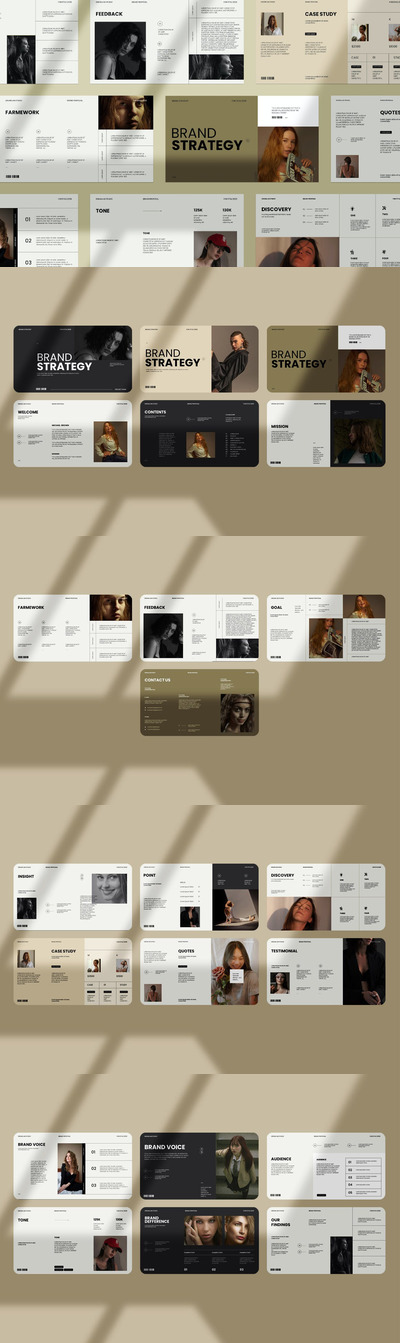 🔴时尚高端专业的高品质品牌战略PowerPoint幻灯片演示模板（pptx）