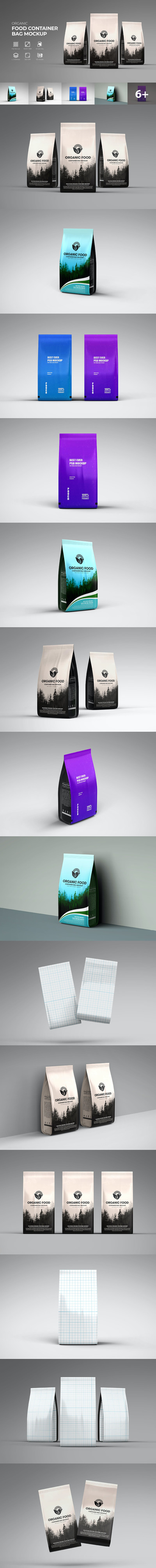 有机食品容器包装袋设计样机 (PSD)