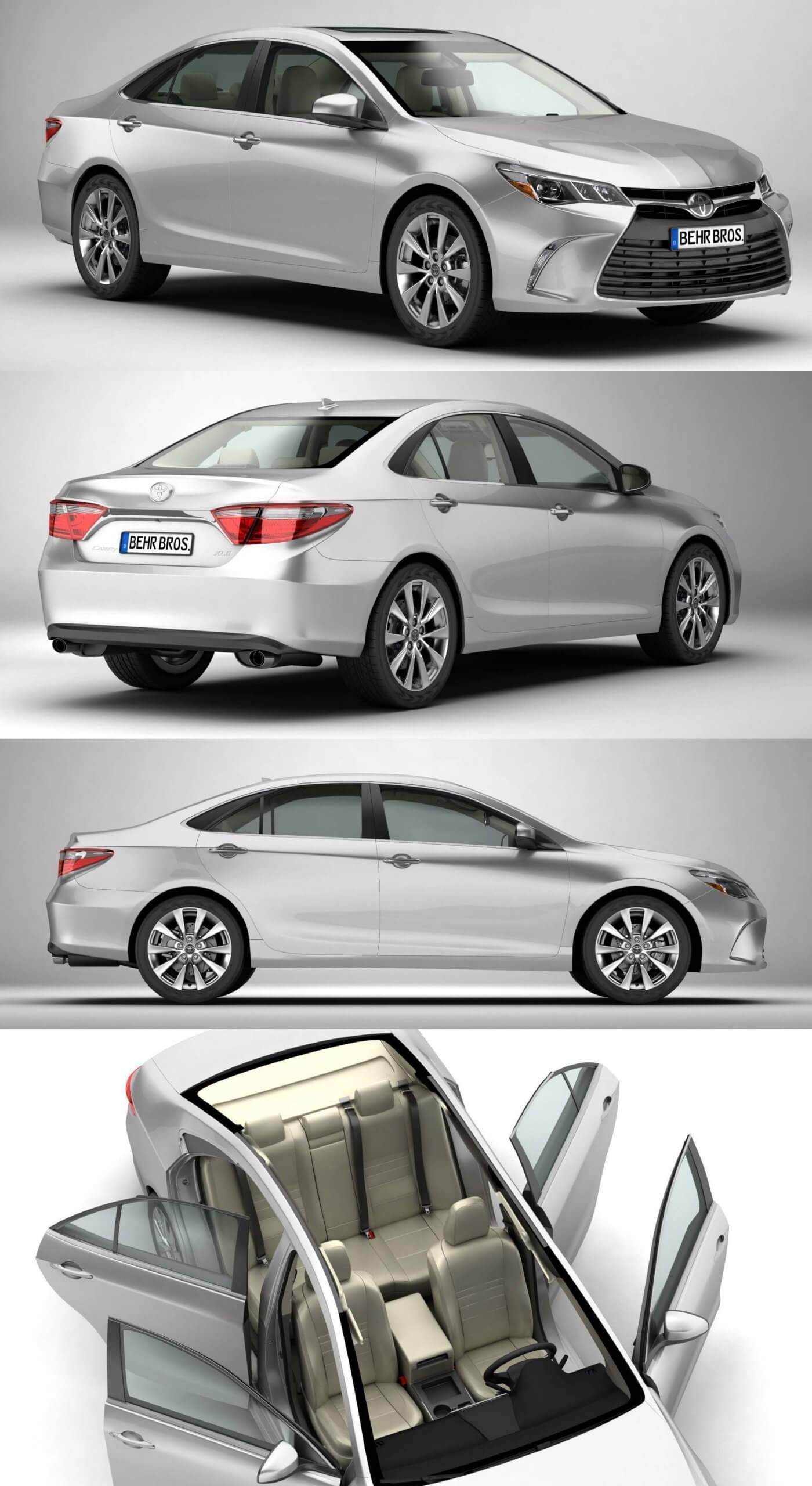 2015丰田凯美瑞Toyota Camry汽车3D模型（OBJ,FBX,MAX,C4D,LWO）