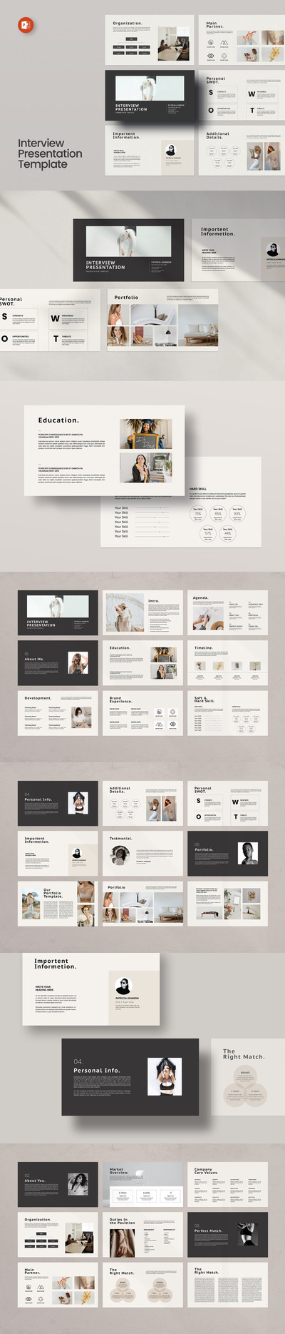 🔴高端时尚专业的高品质优雅SWOT分析PowerPoint幻灯片演示模板（pptx）