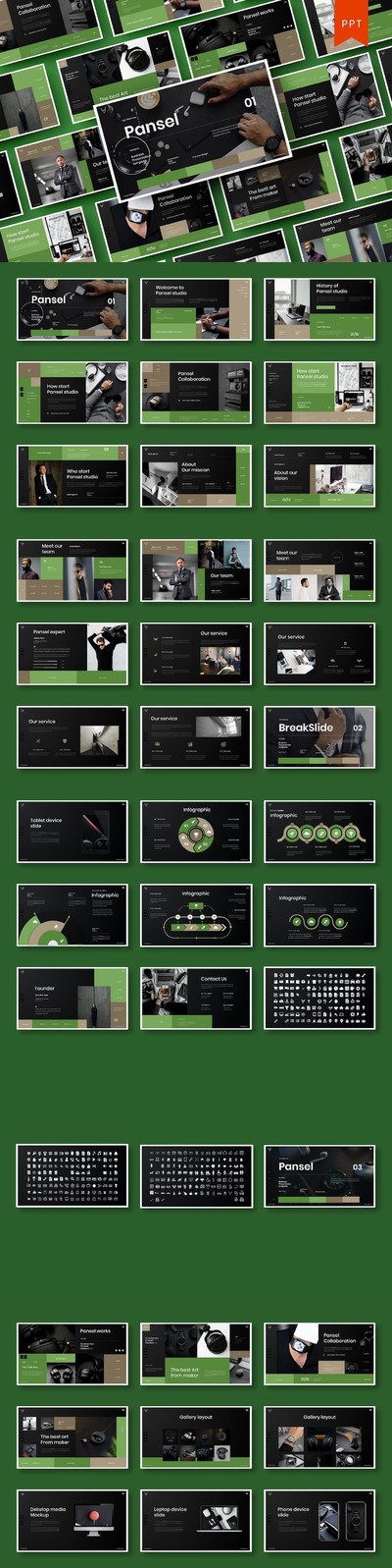 🔴时尚高端专业的高品质商业商务PowerPoint幻灯片演示模板（pptx）