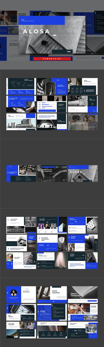 🔴时尚高端专业的高品质商业商务PowerPoint幻灯片演示模板（pptx）