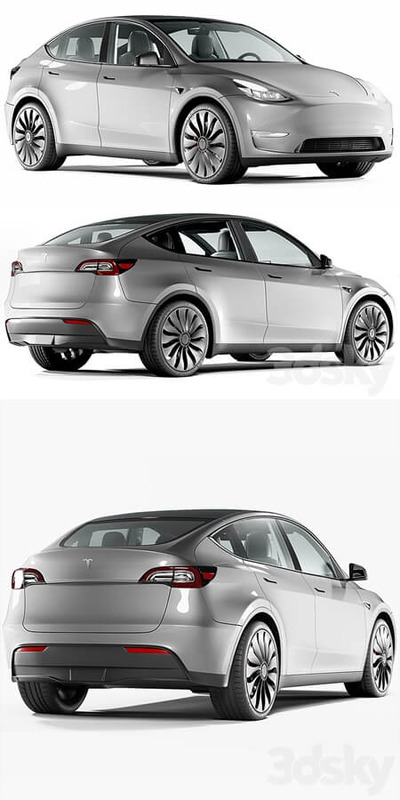 特斯拉 Tesla Model Y 电动汽车3D模型下载（Max,OBJ）