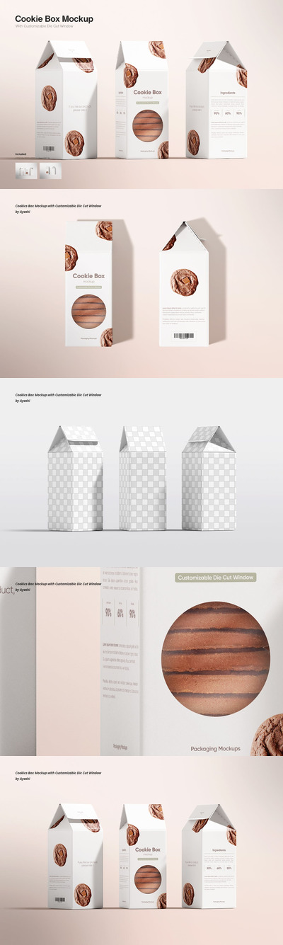 曲奇饼包装盒设计实体模型样机 (PSD)