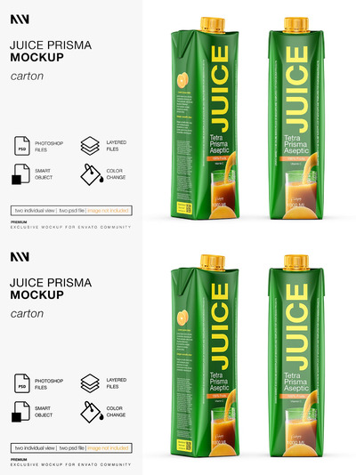 果汁软包装设计展示样机 (PSD)