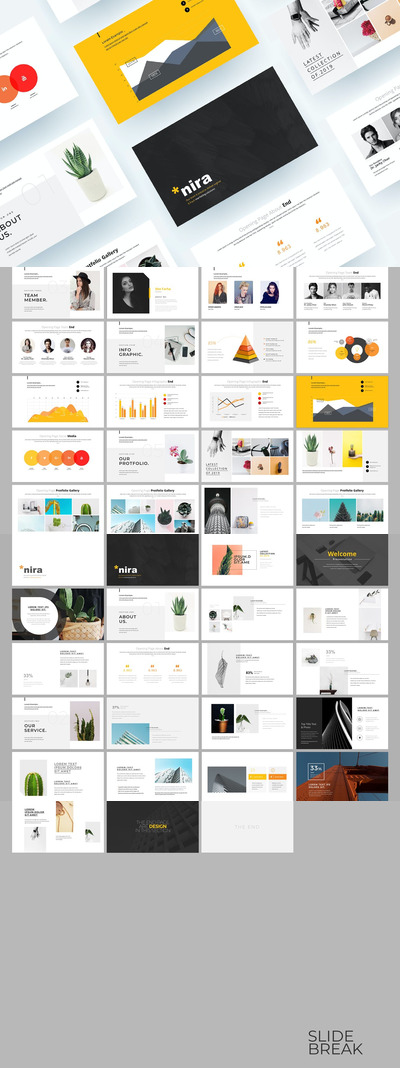 简约作品图册ppt演示文稿模板 (PPTX)