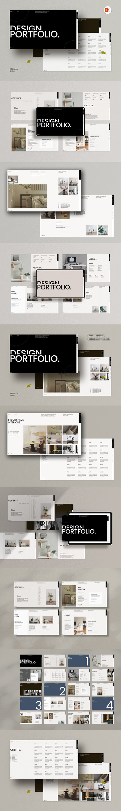 设计作品集演示ppt模板 (PPTX)
