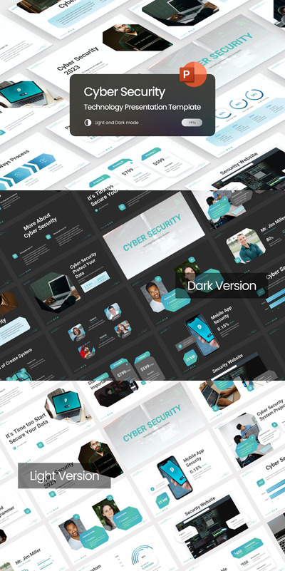 网络安全技术ppt模板 (PPTX)