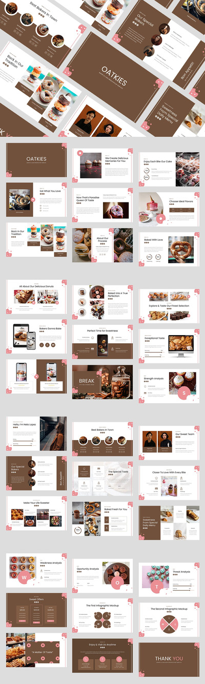 面包店和蛋糕店ppt演示模板 (PPT,PPTX)
