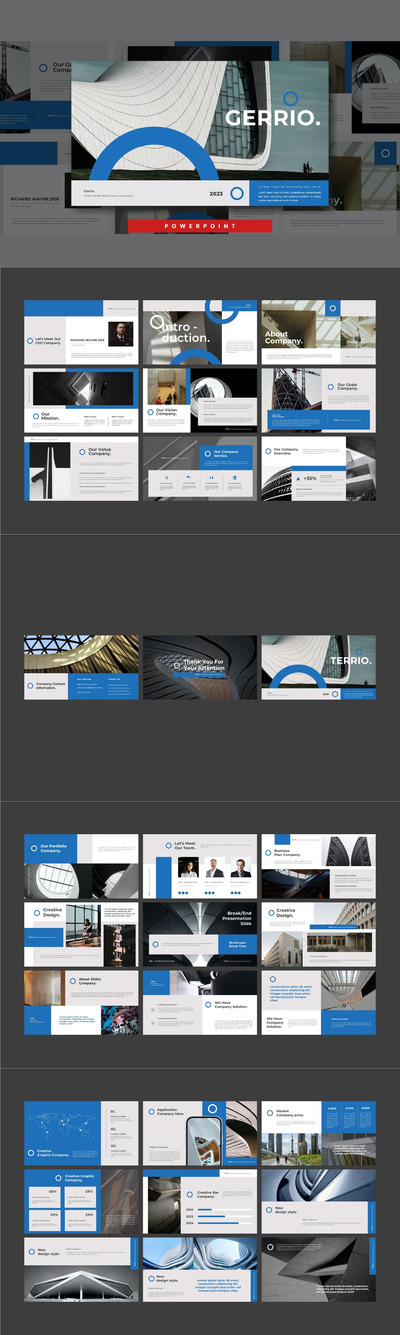 🔴时尚高端专业的高品质商业商务PowerPoint幻灯片演示模板（pptx）