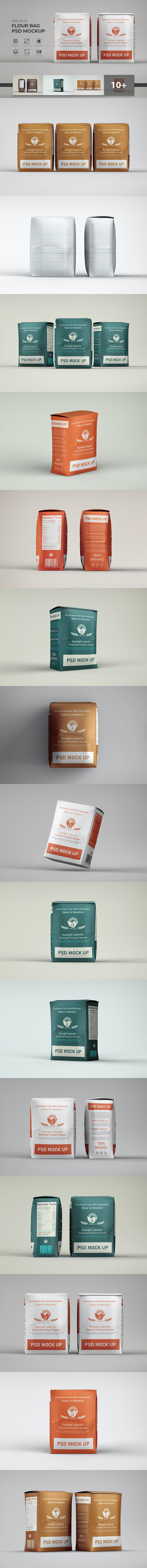 面粉袋包装设计样机 (PSD)