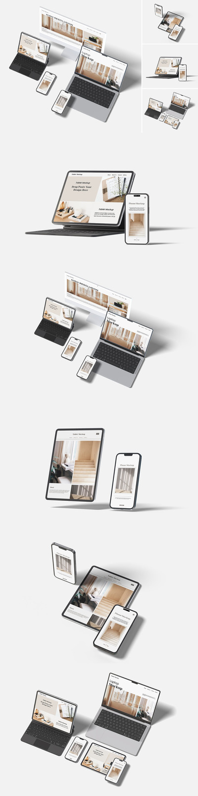 多设备响应式屏幕样机 (PSD,PDF)