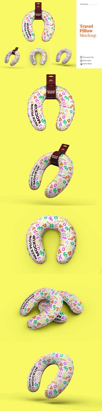 旅行U型枕头设计样机 (PSD)