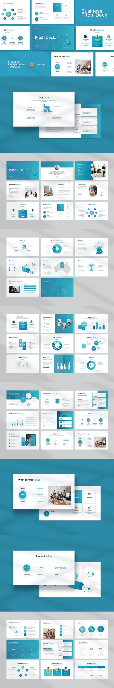 市场战略演示ppt模板 (PPTX)