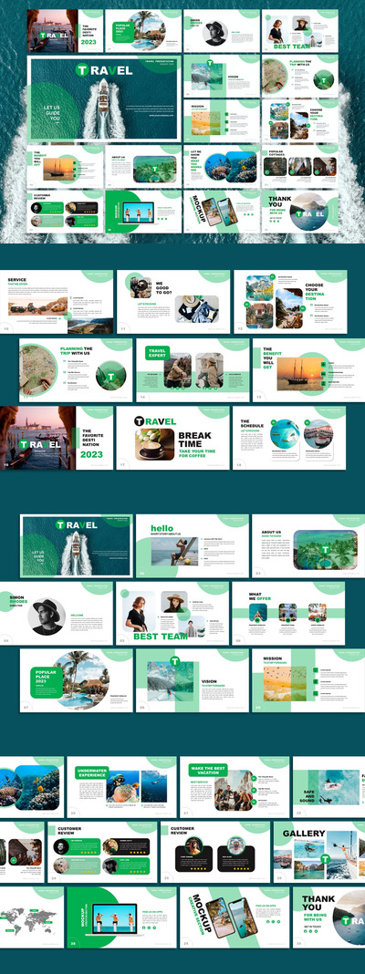 海滩旅行幻灯片ppt模板 (PPTX,PPT)