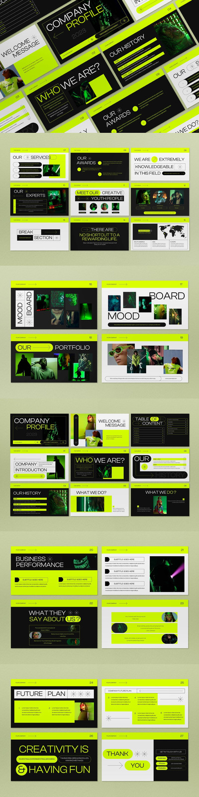 霓虹极简公司简介介绍ppt模板 (PPT)