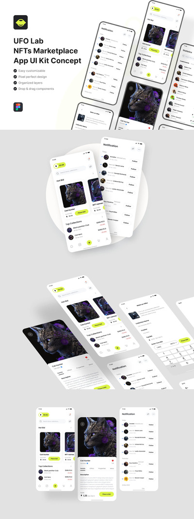 UFO 实验室市场移动应用APP UI KIT (FIG)