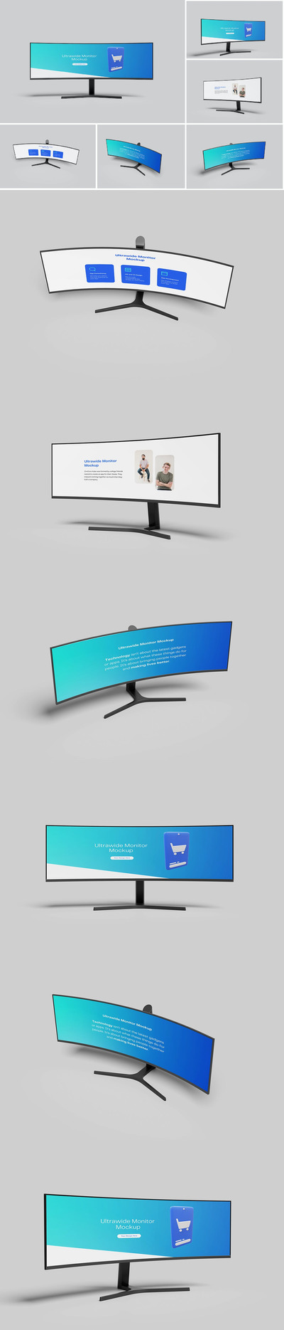 超宽显示器网页UI样机 (PSD)