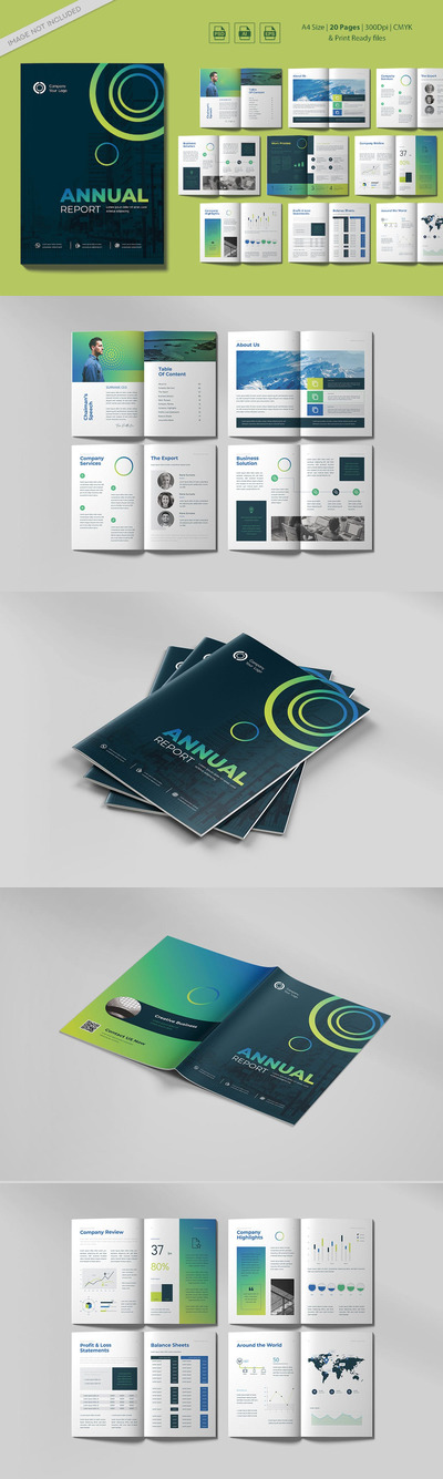 🔴时尚高端专业的高品质多用途年度报告宣传册画册设计模板-AI,EPS,PSD