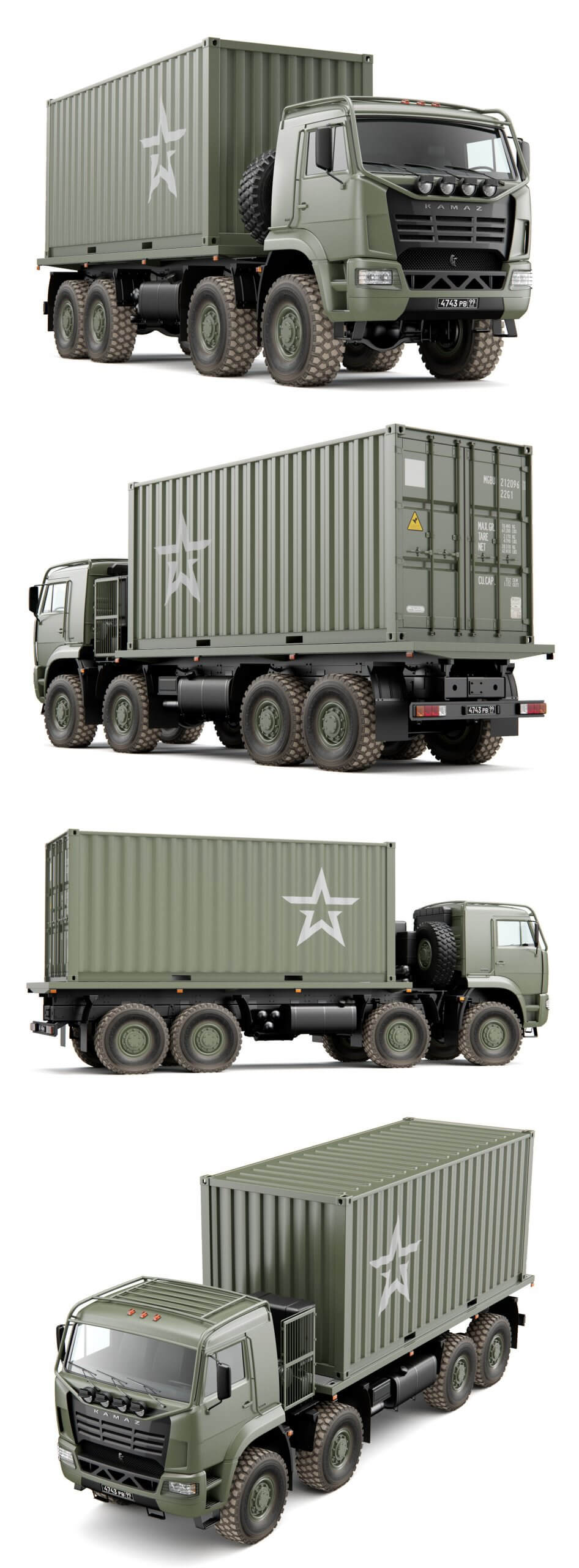 KamAZ 6560重型越野卡车3D模型（OBJ,FBX,MAX）