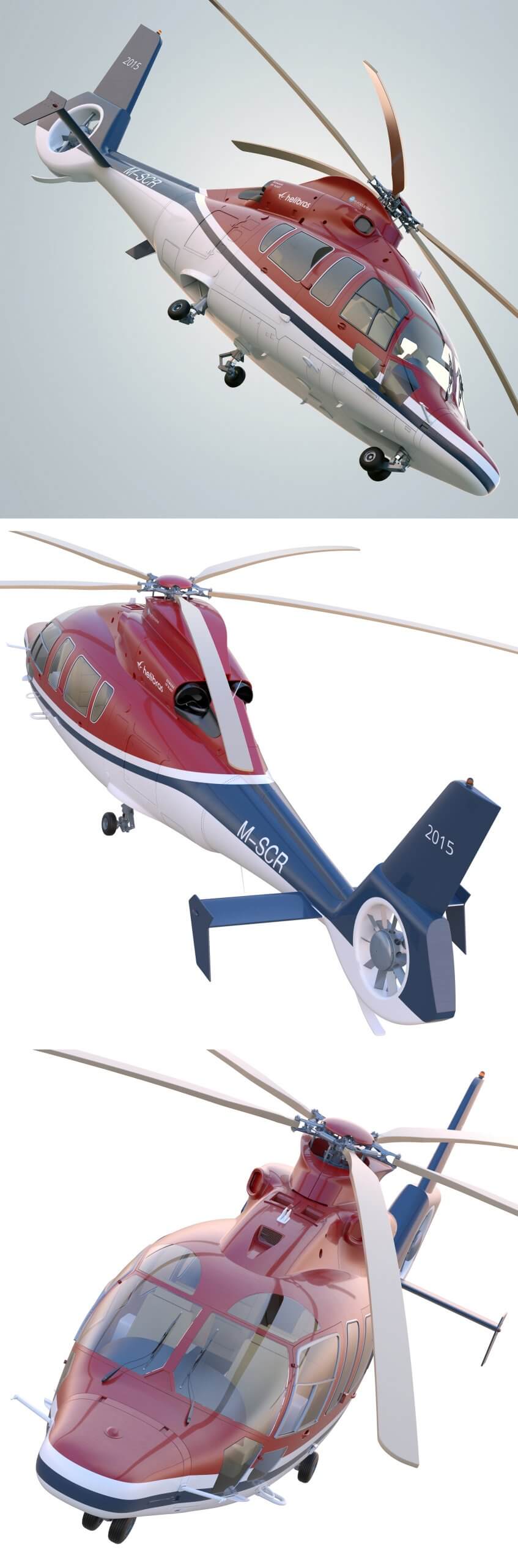 Eurocopter EC155直升机3D模型（OBJ,FBX,MAX）