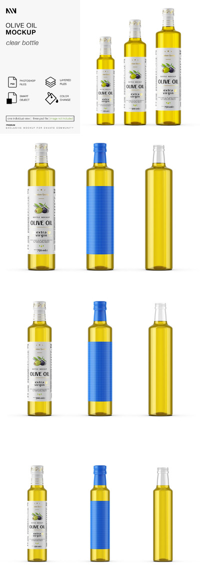 橄榄油瓶包装设计样机 (PSD)