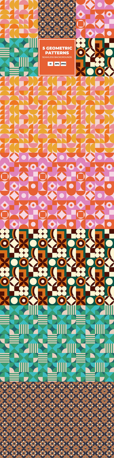 复古壁纸背景花卉图案 (AI,EPS,JPG)