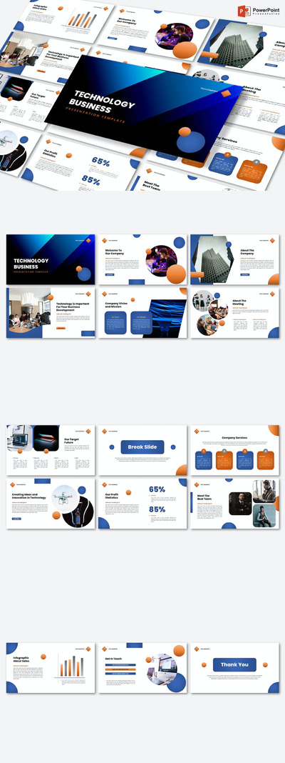 技术业务ppt模板 (PPTX)