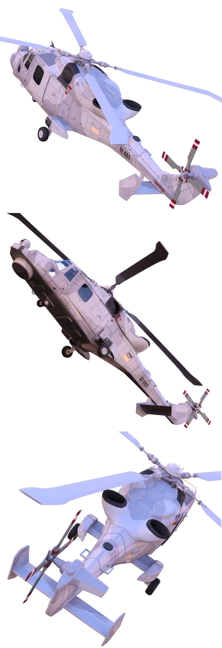 AgustaWestland AW159 Lynx Wildcat直升机3D模型（OBJ,FBX,MAX）