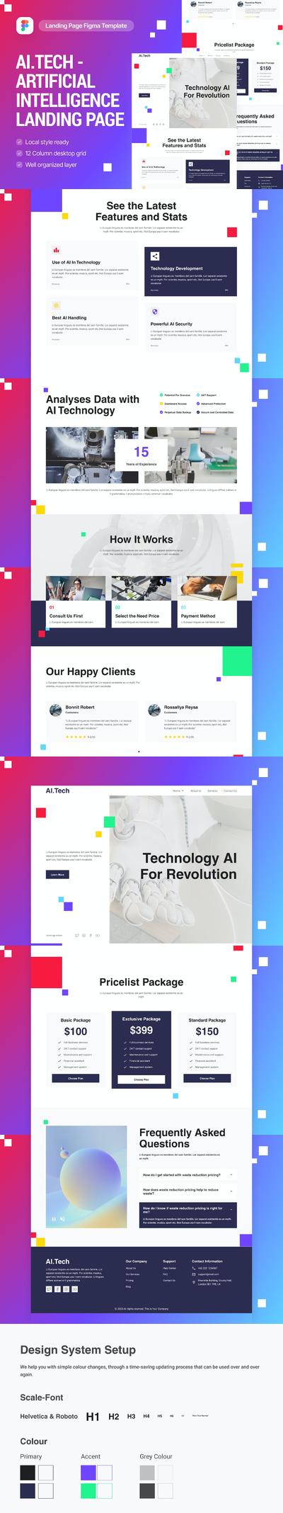人工智能网站着陆页UI模版 (FIG)