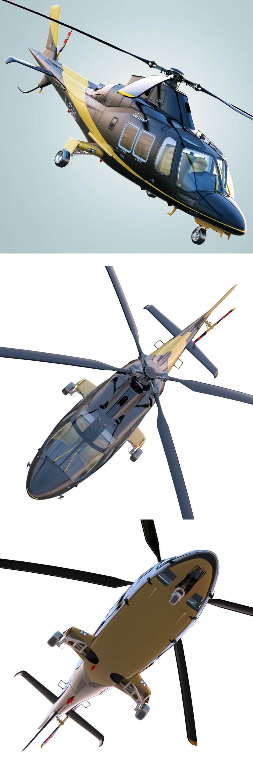 Augusta Westland Grand New直升机3D模型（OBJ,FBX,MAX）